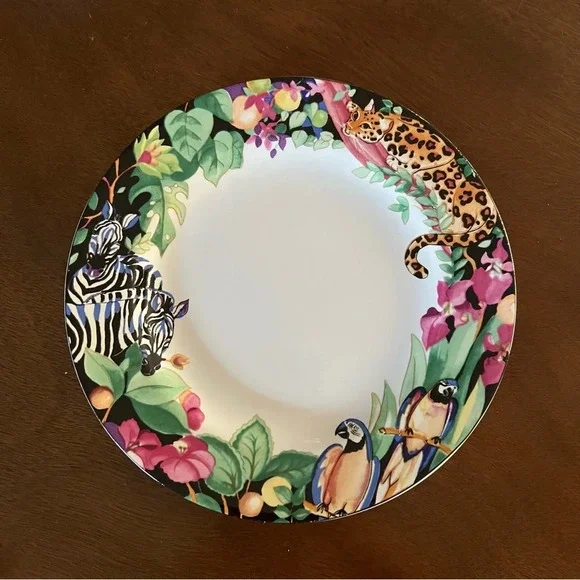 Vintage VITROMASTER Sue Zipkin 1993 Rain Forest Jungle Salad Dish Plate EUC Y2K - Picture 1 of 3